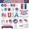 272 pcs 4th of July Birthday Party decorations,16 Tableware Sets,“USA” Balloons, Paper Plates, Patriotic Party Decorations, Independence Day Party Decoration, Tablecloth, Flag